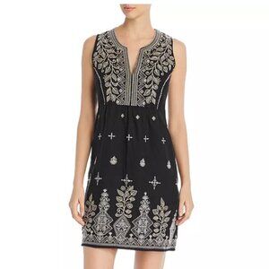 JOHNNY WAS.  Tunic / Mini-Dress.  Black with Intricate Embroidery. size 2x